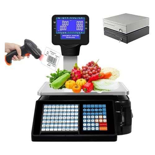 Báscula comercial digital con impresión de etiquetas 30kg/60lbs