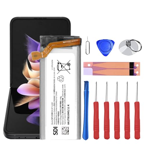 HamnaKhu Replacement Battery for Samsung Galaxy Z Flip 3 5G EB-BF712ABY Battery 1300mAh for Galaxy Z Flip 3 5G SM-F711U SM-F711U1 SM-F711W Battery with Tool Repair Kits