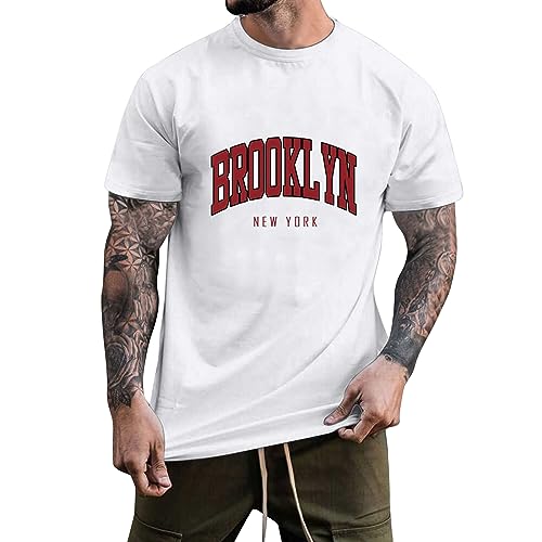 Image of Cbebvwl T Shirts for Men UK Black Tshirt Mens 4XL White T-Shirts Cool California Shirt Short Sleeve Tops Crew Neck Graphic Printed Tee T-Shirt Men's Oversized Longline Cotton Plus Size White 4XL