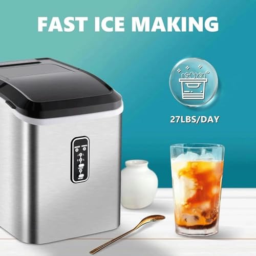 Máquina de hielo compacta eléctrica 26 lbs por día miniatura 2