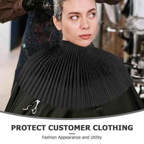 Capa impermeable para corte de cabello unisex negra miniatura 3