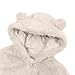Children's Boys and Girls Outfit Bear Hooded Long Sleeve Coat Fashion 2025 Winter Jumpsuit Loose Fleece Romper Beige