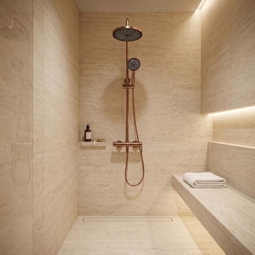 Kit de douche Rea Arcos d'exception en laiton et cuivre brossé - 4