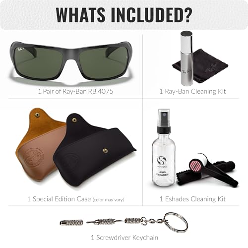 Ray-Ban RB4075 Rectangle Shaped Sunglasses for Men & Women with Official RAYBAN Eyewear Kit2