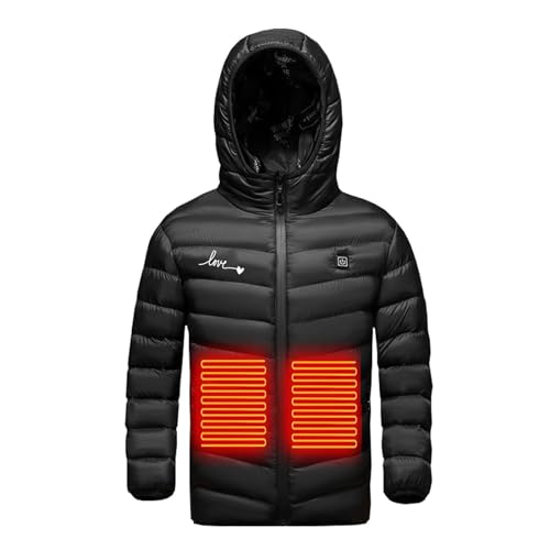 Children Heated Jacket Boys Girls Hooded Heated Coat 3 Heating Zones USB Charging Heat Outerwear Electric Body Warmer4