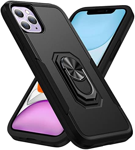 MilanNice Phone Case for iPhone X/iPhone XS/iPhone 10,Shockproof Cover with Ring Holder Upgrade Durable Soft TPU Protective 360 Degrees Rotation Ring Grip,Black