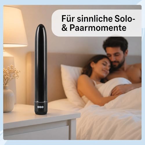Orion Vibrator Night and Day, stufenlos regelbarer Stimulator für Frauen und Männer, zur Anus- und Vagina-Stimulation, ABS, leise, spritzwassergeschützt, batteriebetrieben, schwarz, 18,5 cm
