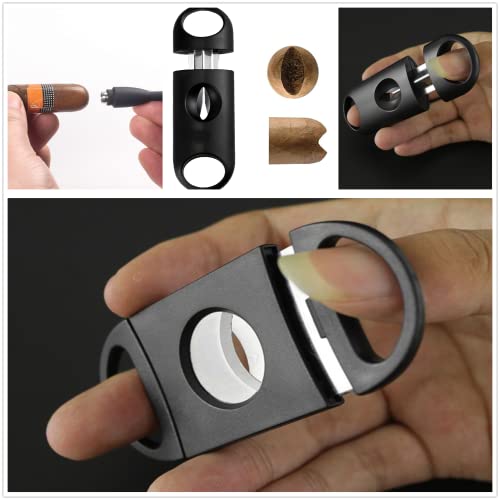 tlhaoa Cigar Cutter Cigar Punch Guillotine Cigar Cutter & V-Cut Cigar Cutter 4 Pack Perfect Combo of Cigar Accessories for Men - Thumbnail 6