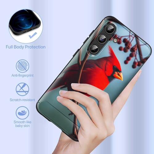smauncucn for Galaxy S24 Plus Case,Soft TPU Slim Fashion Anti-Fingerprint Non-Slip Protective Phone Case Cover for Samsung Galaxy S24 Plus (6.7") 2024,Red Cardinal Bird - image 5