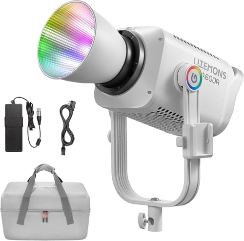 Godox Litemons LA600R RGB LED Video Light with Carry Bag,600W 141,000Lux@1M Studio Light,1800K-10000K Bowens Mount Continuous Lights with 14 FX Effects,App Control,NFC Connection (White)