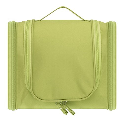Less Like Hanging Carry Case Travel Tolietry Bag For Men and Women Toiletries Kit Organizer Bathroom Storage Cosmetic Bag For Cosmetic, Makeup, Shaving, Shampoo, Personal Items Green