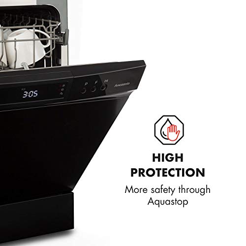 Klarstein Amazonia Neo - vaatwasser, vaatwasser, vrijstaand, semi-geïntegreerd, 205 kWh/jaar, 55 cm breed, 8 couverts, 8 programma's, Aquastop, zwart - Afbeelding 7