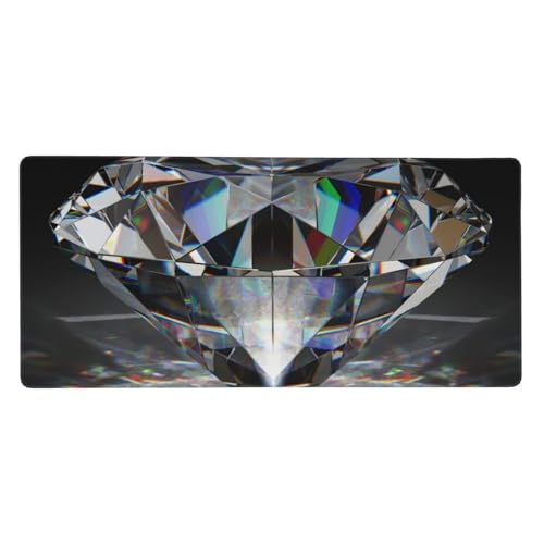 Tapis de souris diamant noir XL avec base antidérapante