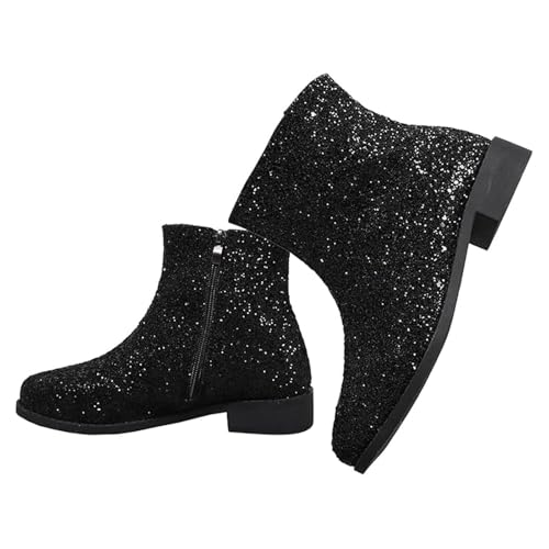Bottines à paillettes pour soirée et mariage avec un talon bas confortable