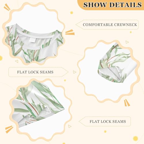 Branch Watercolor White Boy's Rash Guard Swim Shirt Long Sleeve Sun Shirt for Kids Toddler UPF50+3