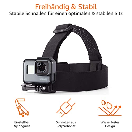 Amazon Basics Kopfgurt für GoPro Actionkamera, Schwarz