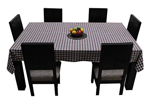 Image of AIRWILL Branded, 100% Cotton Yarn-Dyed Multicolor Checks with 6 /8 Seater Tablecloth, Sized 140cm Width and 180cm Length, Pack of 1 piece