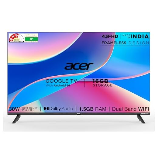 acer 109 cm (43 inches) I Pro Series Full HD Smart LED Google TV with Android 14 (Black) | 16GB Storage | 30W Dolby Audio