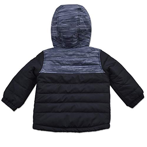 Image of Arctic Quest Boys' Ski Jacket and Snowbib Snowsuit Set 2 Piece Quilted Zip Up Jacket and Overall Snowsuit Set, Deep Black, 18M
