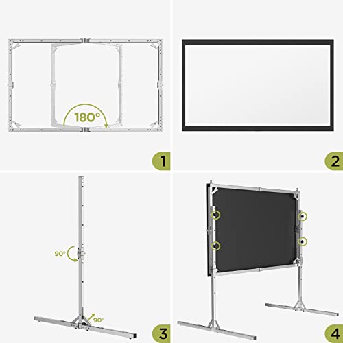 120Inch Projector Screen With Stand & 1080P Projector & Power Station #TOP7
