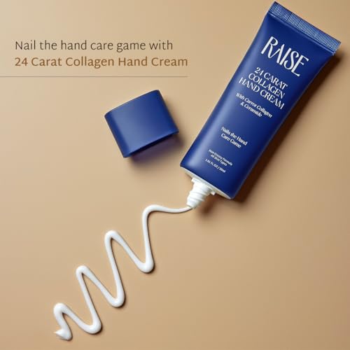 Image of Raise 24 Carat Collagen Hand Cream | Anti-Aging Moisturizer for Hands with Niacinamide, Ceramides & Carrot Collagen | Fades Wrinkles & Fine Lines | 30ml