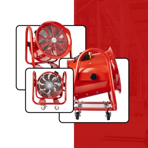 Portable Axial Ventilation Commercial Fume Extractor Blower Fan comes with Free PVC Flexible Duct Hose 5m long & one year Guarantee (18" Inches Fan with Duct)