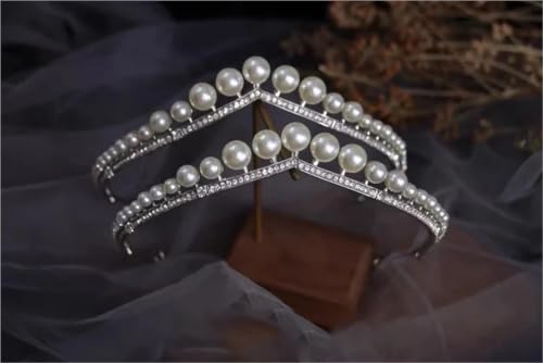 Tiaras de perlas de alta calidad y adornos de boda para el cabello 4