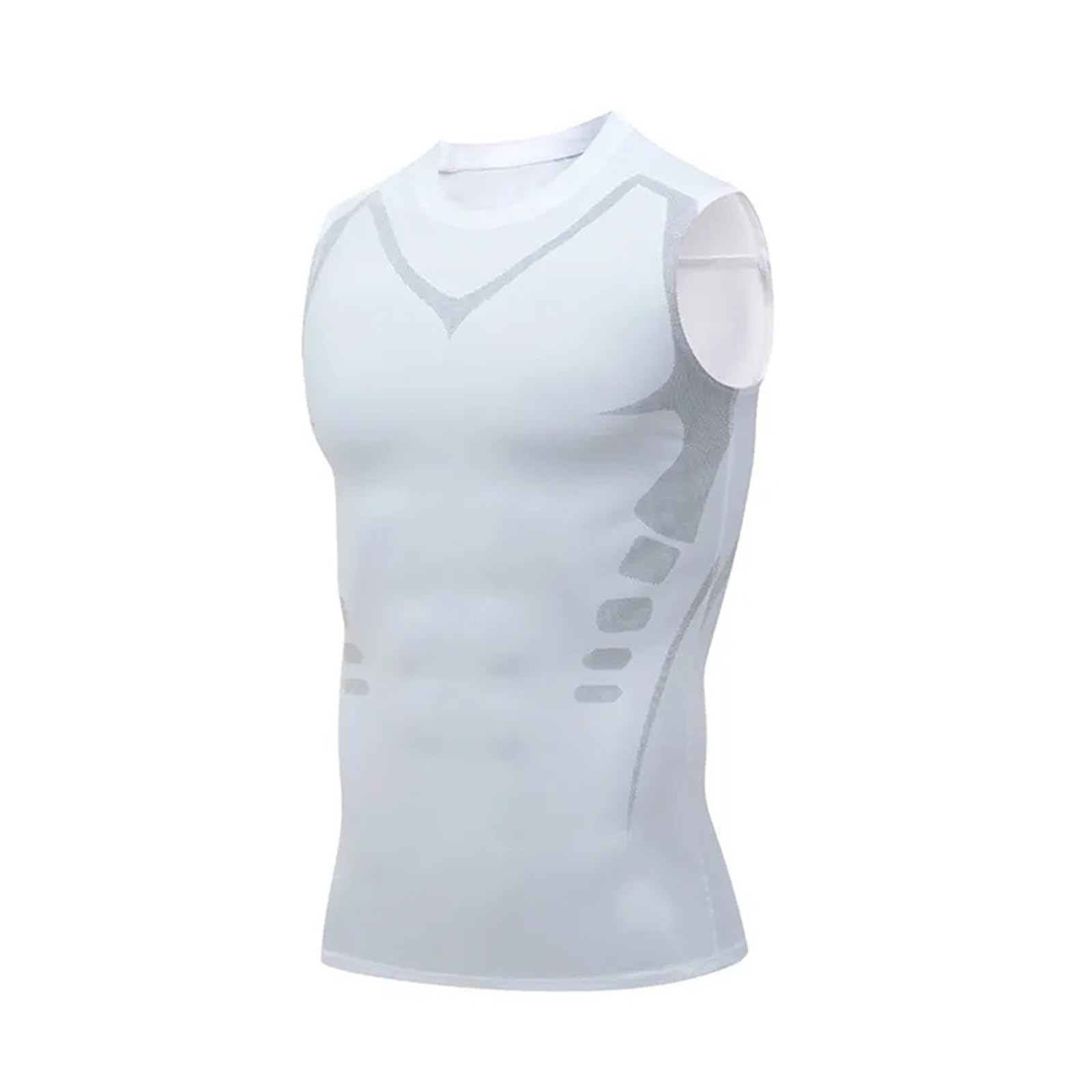 Kompression Shirt 2Pcs Gestaltung Weste for Männer Abnehmen Weste Körper Shaper Kompression Shirts Tank Top Bauch-Steuer Ärmellose Fitness Shirts Kompressions-Shirts FüR Herren(White,2XL)