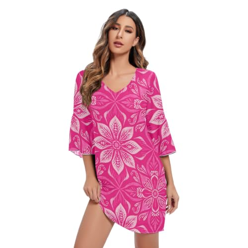 Robe trapèze mousseline fluide col V pour silhouette sublimée