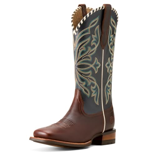 Image of Ariat Women's Showdown Western Boot, Espresso /Textured Blue, 9