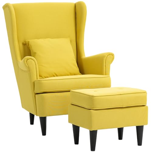 HOMCOM Poltrona Relax con Pouf Poggiapiedi, Cuscino e Schienale Alto,