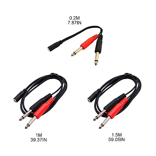 Cable splitter Y 3.5mm a 2x6.35mm Mono para altavoz miniatura 5