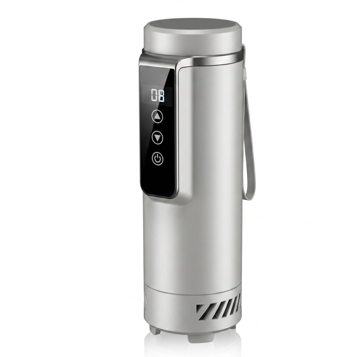 Estuche de viaje con refrigerador de insulina portátil, alimentado por USB, blanco y negro, con pantalla de temperatura