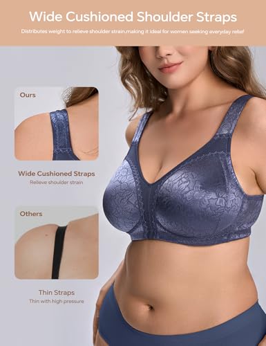 Image of Wingslove Women's Minimizer Bra Wireless Full Coverage Non-Padded Plus Size No Underwire Everyday Comfort