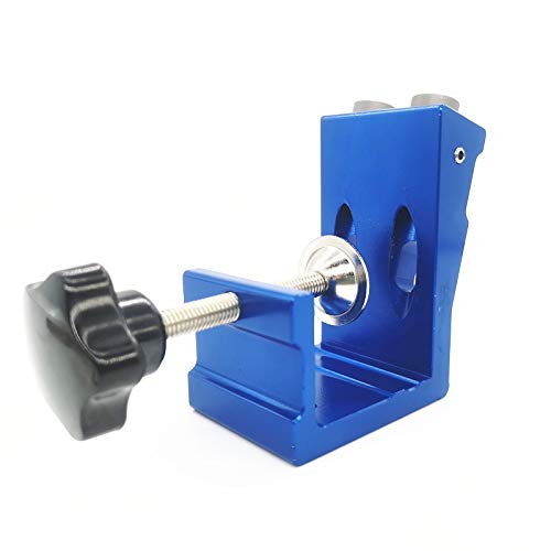 Sculpture L'outil du Bois Pocket perforatrice Locator Jig Kit de Accessoires Bit étape de Forage for du Bois de menuiserie Outils de Perforation Locator Lathe Tool Set (Color : Blue) – vue 4