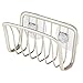 mDesign Metal Farmhouse Kitchen Sink Organizer Caddy, Storage Holder for Sponges, Soaps, Scrubbers - Quick Drying Wire Basket Design, Strong Suction Cups - 2 Pack - Satin