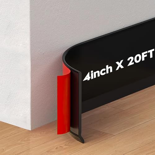 VUAOHIY Black Wall Molding Trim, 4 Inch x 20 FT