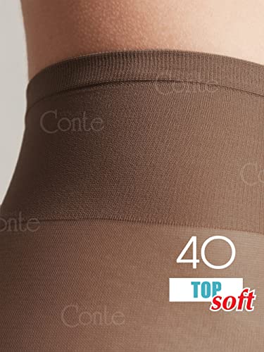 Image of Conte Tights for Sensitive Skin Sheer to Waist Hipster Low-Rise Pantyhose with Adjustable Belt, Top Soft 40 Den