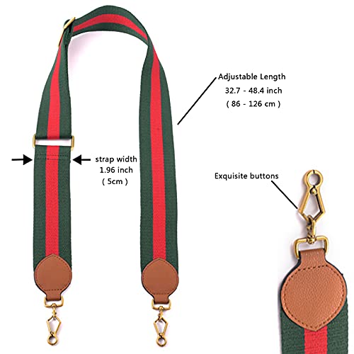 Goxtech Wide Shoulder Purse Strap Replacement Adjustable Belt Canvas Bag Crossbody Handbag (Brown Leather Head) #TOP1