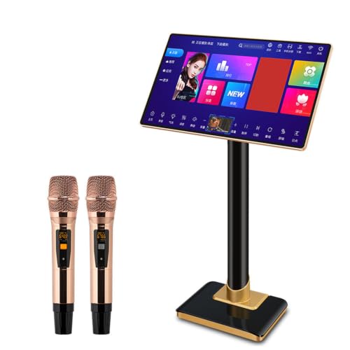 STDZQCWY Sistema De Karaoke con Pantalla Táctil De 21,5 Pulgadas De Amplio Ángulo De Visión, Máquina Todo En Uno con Pantalla Táctil, 2 Micrófonos Inalámbricos