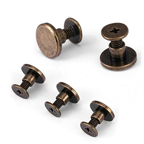 Vis à tête plate en laiton supérieure 5 mm pour reliure et maroquinerie