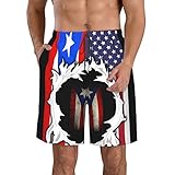 Bañador para Hombre con Bandera Estadounidense y puertorriqueña, Pantalones Cortos de Playa de Verano de Secado rápido