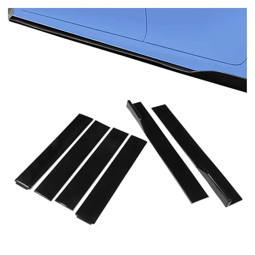 Faldones laterales para automóvil universal ABS negro línea inferior 6 uds 2