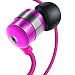 GOgroove Earbuds with Deep Bass & Comfortable Ear Gel Tips (Pink) - In Ear Earphones Featuring Noise Isolating Design, Durable Alloy Driver Housing, & Ergonomic Angled Stay-In Fit