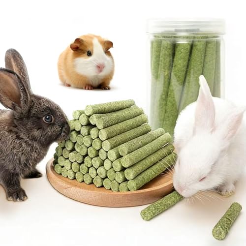 WDEFUN 45 PCS Timothy Hay Sticks for Rabbits Natural Molar Teeth Stick Chew Toys for Bunnies Chinchillas Guinea Pigs Hamsters and Other Small Animals Treats