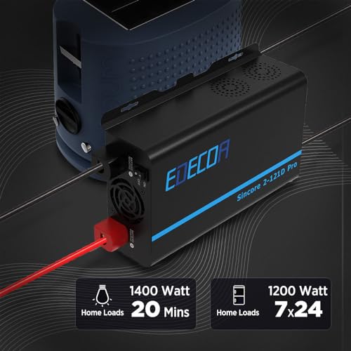 EDECOA-1200W-Pure-Sine-Wave-Power-Inverter-DC-12V-to-240V-AC-Car-Power-Converter-2400W-Peak-with-USB-Port-Type-C-Port-UK-Outlets-with-Display-and-Remote-Controller-and-Remote-controlller