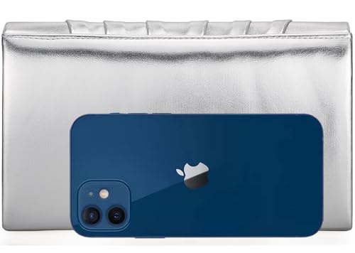 Women Evening Bag Metallic PU Clutch Handbag Pleated Flap Envelope Handbag for Formal Prom Cocktail Party - Image 5