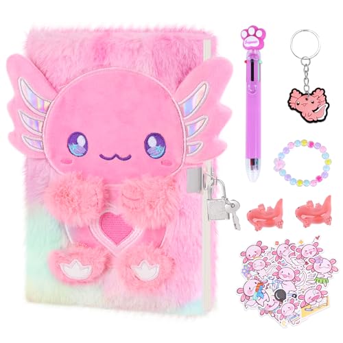 homicozy Journal Intime Fille, 26 Pcs Carnet Secret avec Clé Et Cadenas, 160 Pages A5 Journal Cahier, Livre Secret avec Porte-Clés, Stylo,20 Autocollant,...