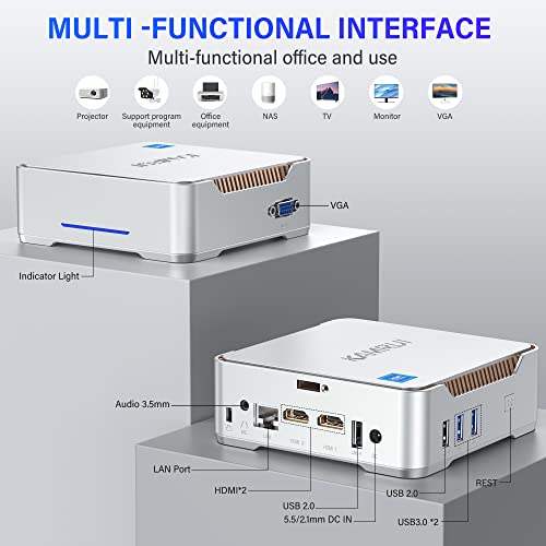 Kamrui Mini Pc,12Th Intel Alder Lake- N95 Up To 3.4 Ghz,16Gb Ram+512Gb M.2 Ssd, Windows 11 Pro Mini Computer,Support 2.5" Sata Ssd,Wifi 2.4G/5G,Bluetooth4.2,Triple Display,4K Reliable Office Small Pc #TOP4