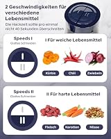 Bear 2L+1.8LFleischwölfe Zerkleinerer Elektrisch, Glas+Edelstahl，600W 2 Geschwindigkeit, Häcksler mit 4-Edelstahlklingen und Fleischwolf, Chopper für Fleisch,Babynahrung,Obst,Gemüse – Ansicht 4